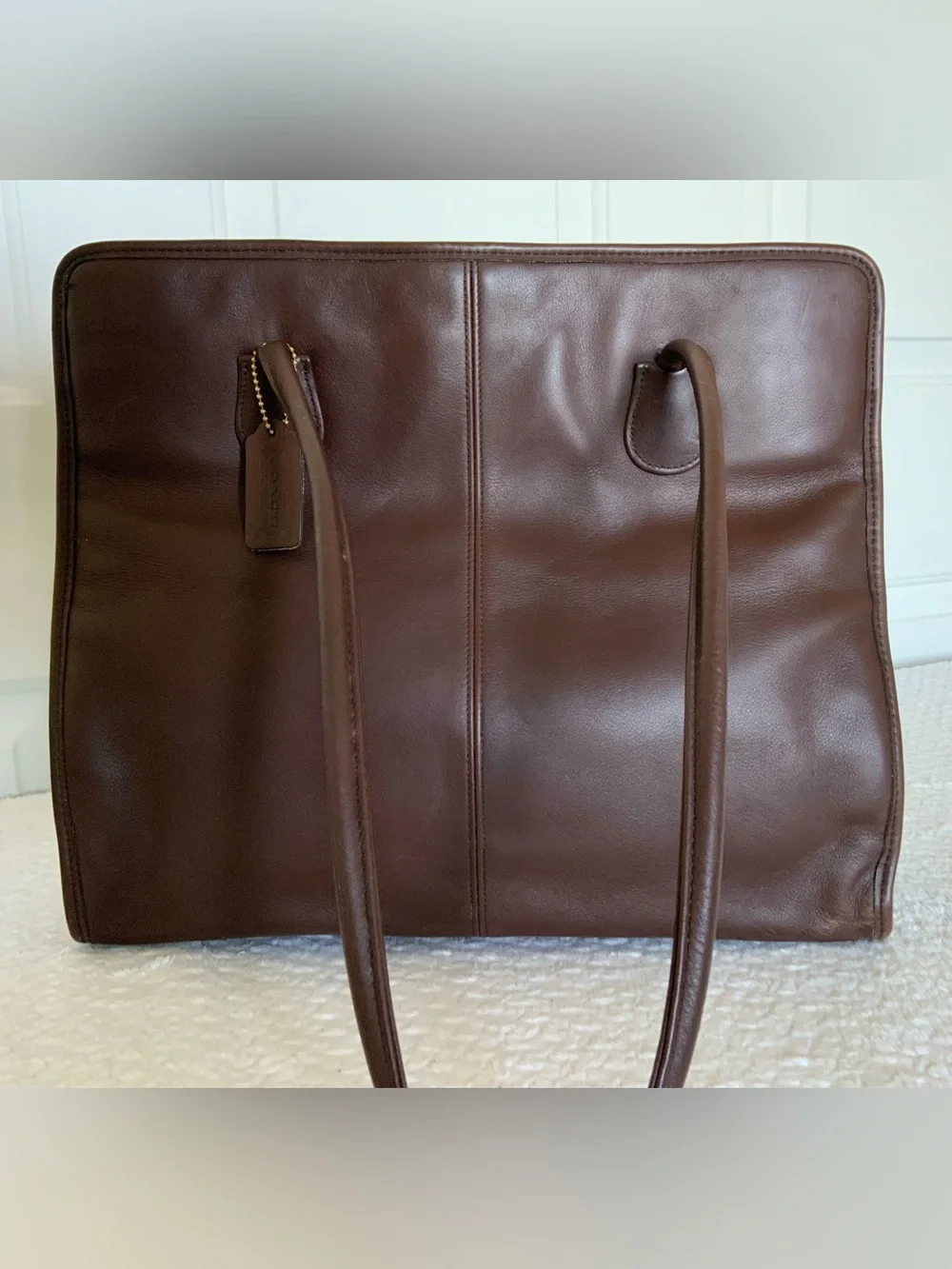 Coach Vintage Large Brown Leather Tote Briefcase Bag